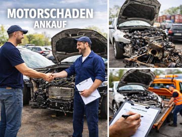 Auto mit offener Motorhaube hat einen Motorschaden.